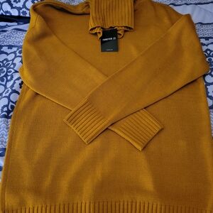 Forever 21 Turtleneck Sweater in Mustard